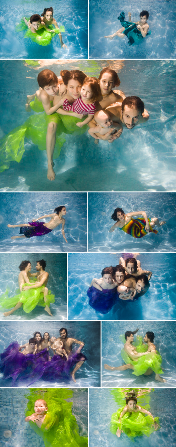 Rodinné fotografie pod vodou