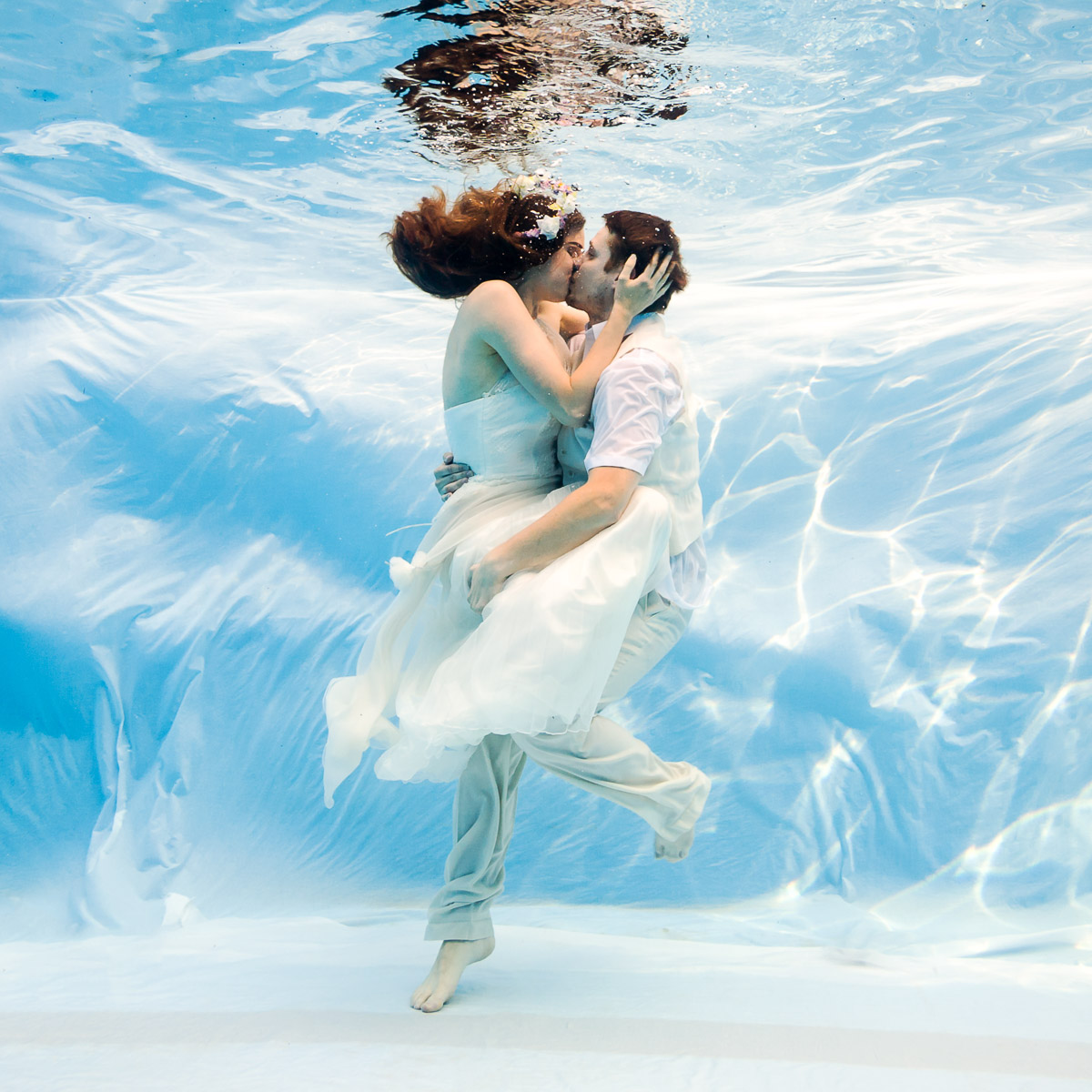svatební foto pod vodou